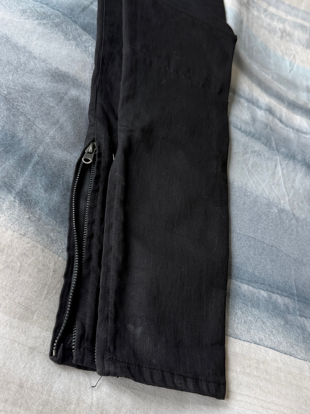 MNML Black Skinny Stretch Jeans with Side Zippers - Picture 9 of 14